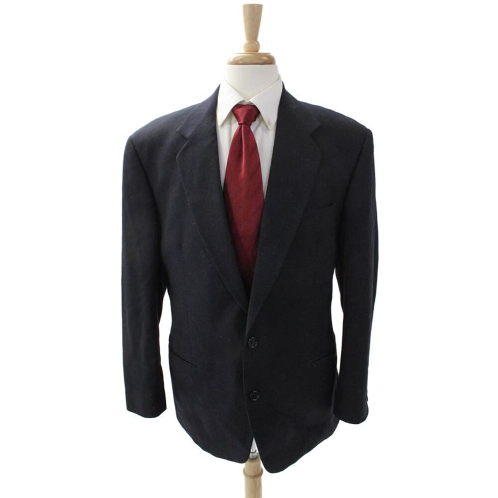 Maestri Italiani Mens Two Button Blazer Jacket Navy Blue Wool Size EUR 52